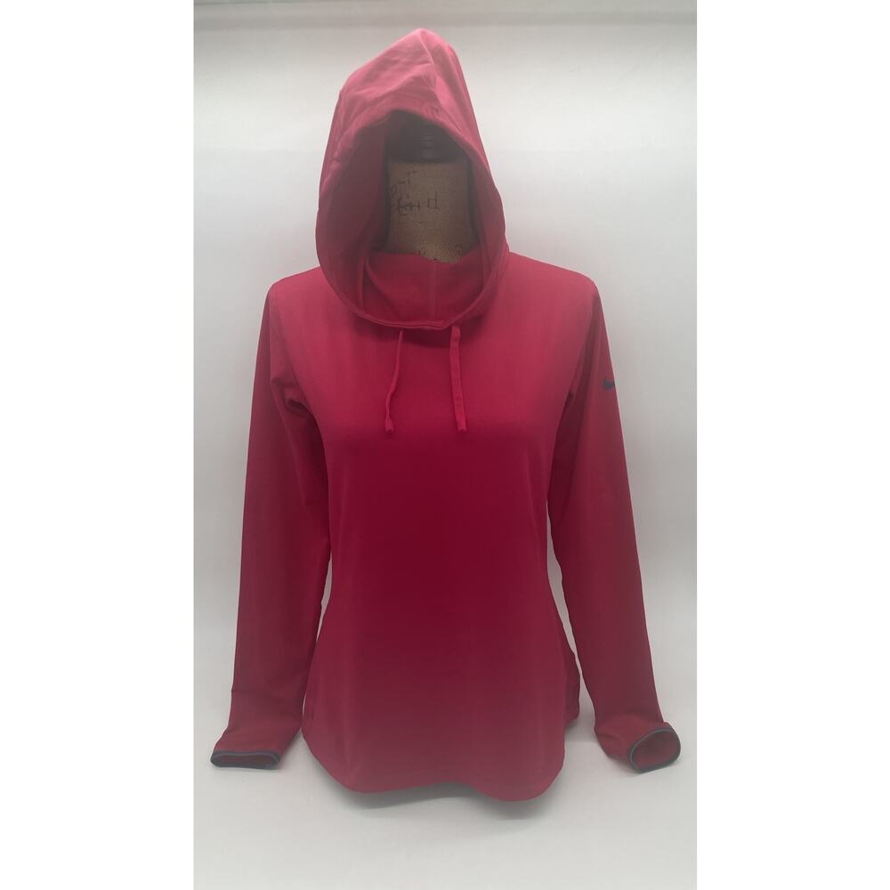 Nike Pro Dri Fit Women’s Large Pink Pullover with thumb inserts